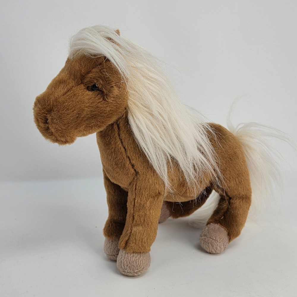 Douglas Tiny Shetland Pony Plush Stuffed Animal 9" Brown White Horse 2018 Good
